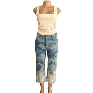 Wrangler Retro Bleach Wash Crop Jeans